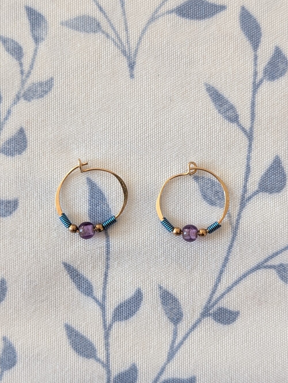 boho beaded gold hoop earrings